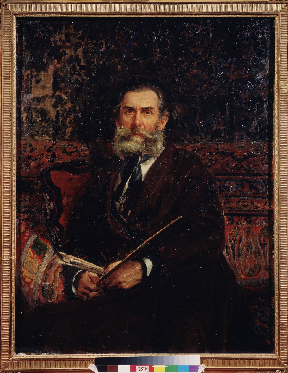 Portrait du peintre Alexei Bogolyubov (Bogolyubov y Bogolyubov) (1824-1896). Peinture de Ilya Yefimovitch Repin (Ilya Repine) (1844-1930), huile sir toile av Ilya Efimovich Repin