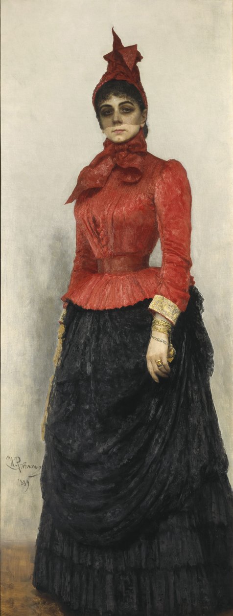 Porträtt av friherrinnan Varvara Ikskul von Hildenbandt 1850-1928, 1889 av Ilya Efimovich Repin