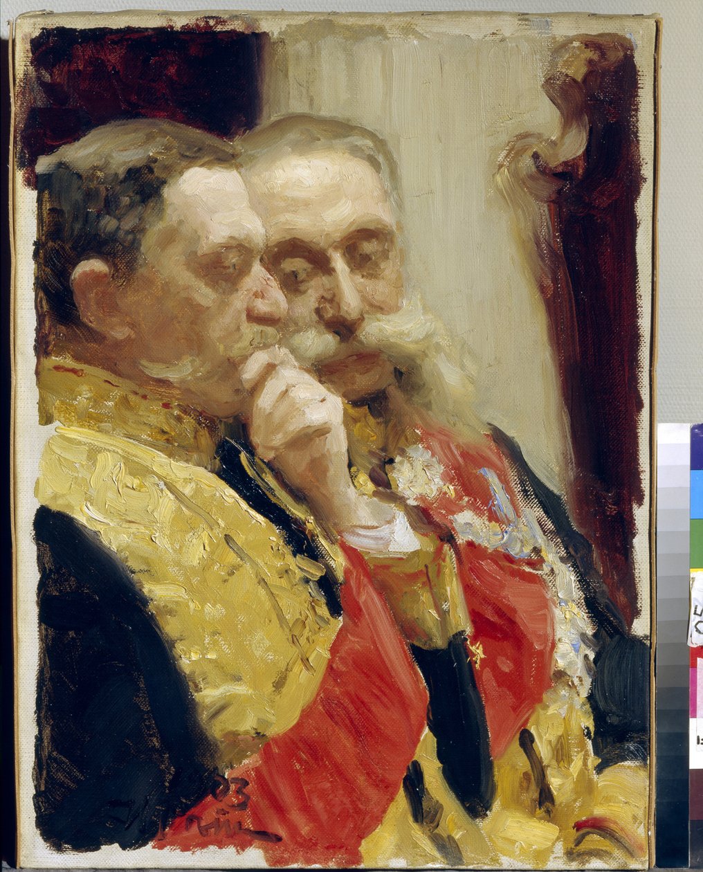 Porträtt av I.Goremykin och N. Gerard medlemmar av statsrådet av Ilya Efimovich Repin