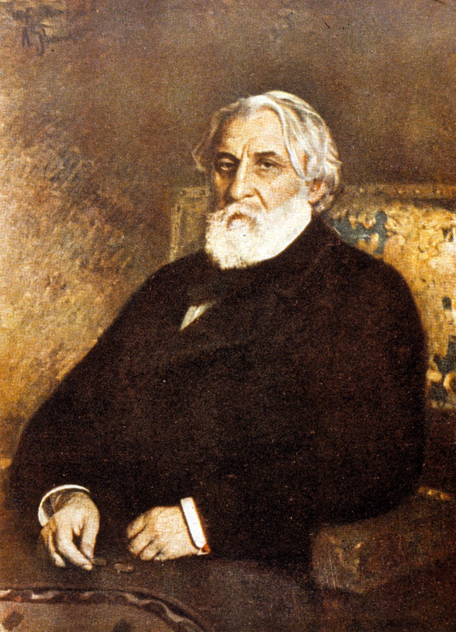 Porträtt av Ivan Sergeevich Turgenev (1818-83) (olja på duk) av Ilya Efimovich Repin