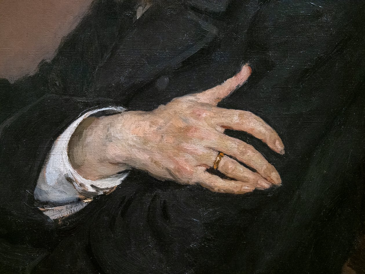 Porträtt av Pavel Mikhailovich Tretyakov (detalj) av Ilya Efimovich Repin