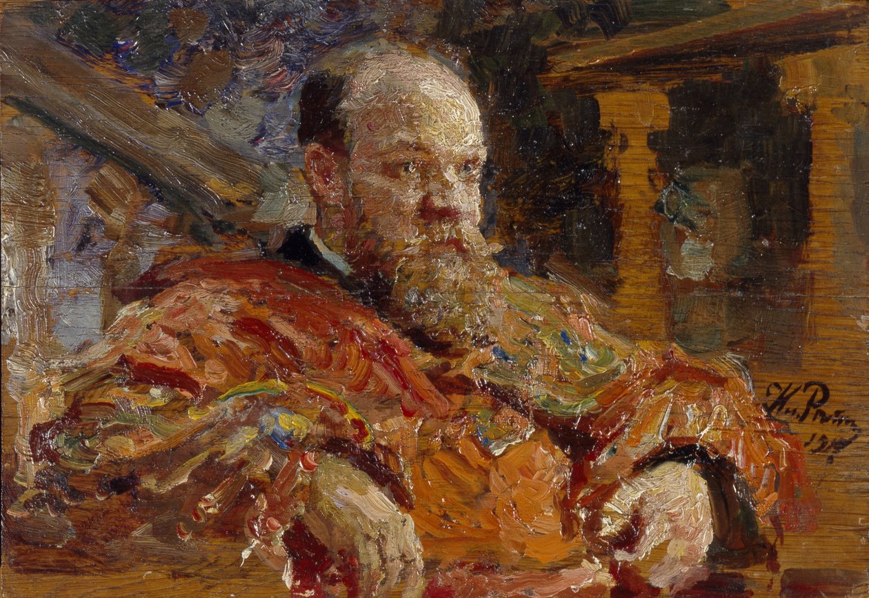 Porträtt av Pavel Viktorovich Delarov 1851-1913, 1910 av Ilya Efimovich Repin