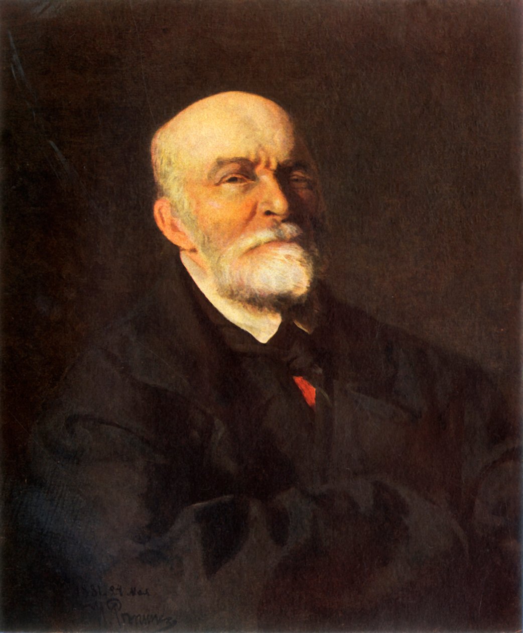 porträtt av kirurgen Nikolai Ivanovich Pirogov, 1881, 1965. av Ilya Efimovich Repin