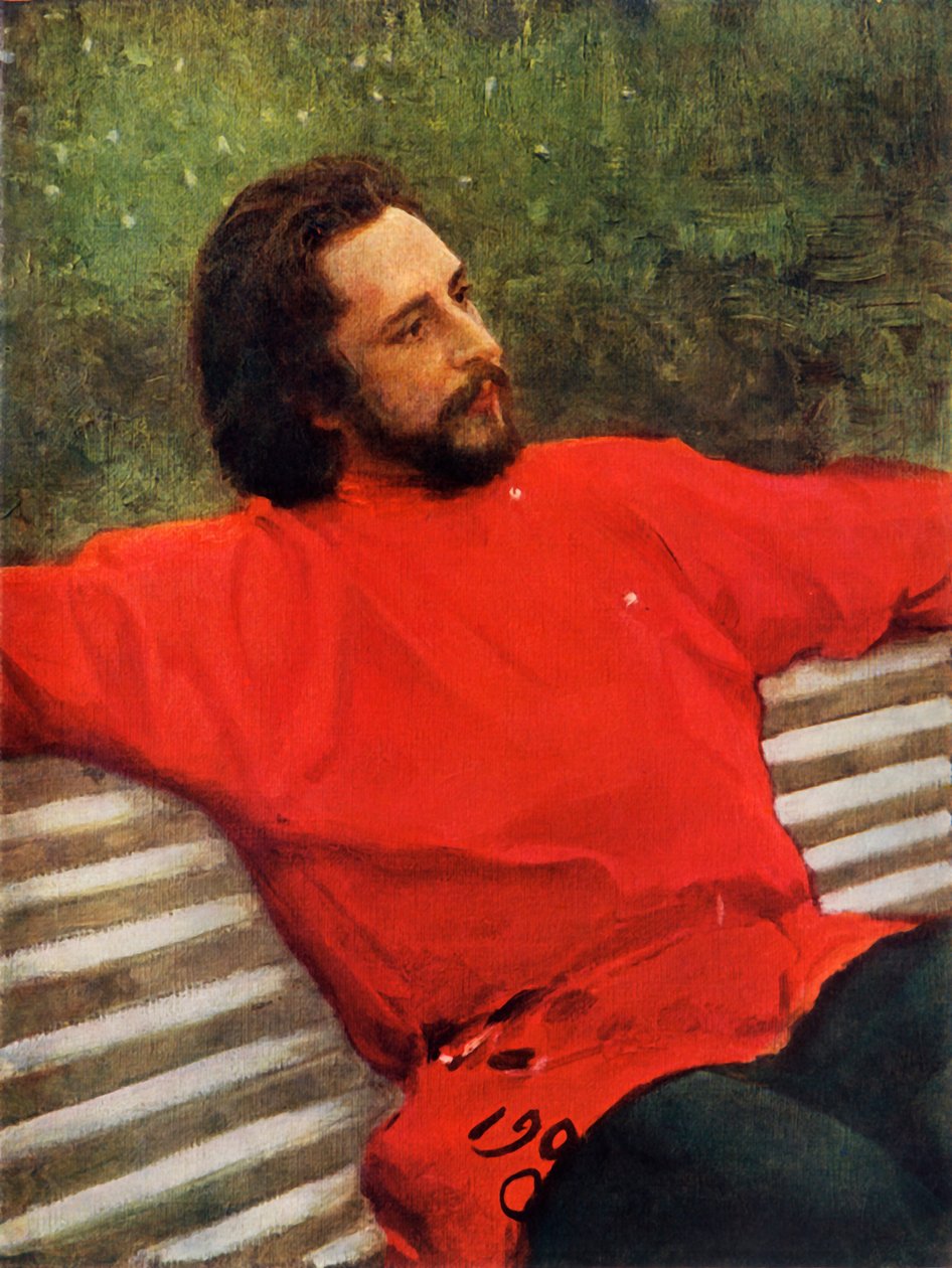 Porträtt av poeten Leonid Nikolaevich Andreev, 1905, 1965. av Ilya Efimovich Repin