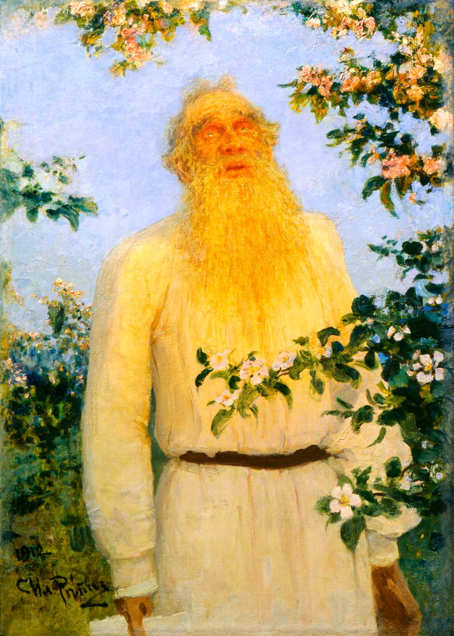 "Porträtt av författaren Leo N Tolstoy", 1912. av Ilya Efimovich Repin