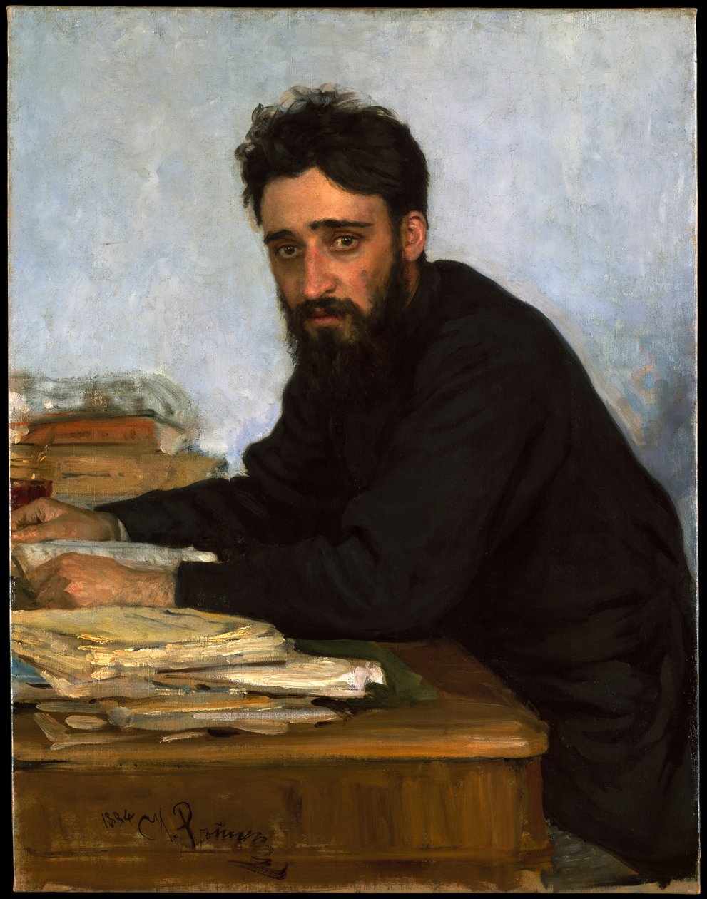 Porträtt av författaren Vsevolod M. Garshin 1855-1888, 1880-talet av Ilya Efimovich Repin