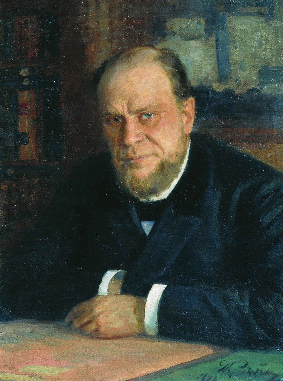 Porträtt av advokaten och författaren Anatoli Fyodorovich Koni 1844-1927, 1898 av Ilya Efimovich Repin