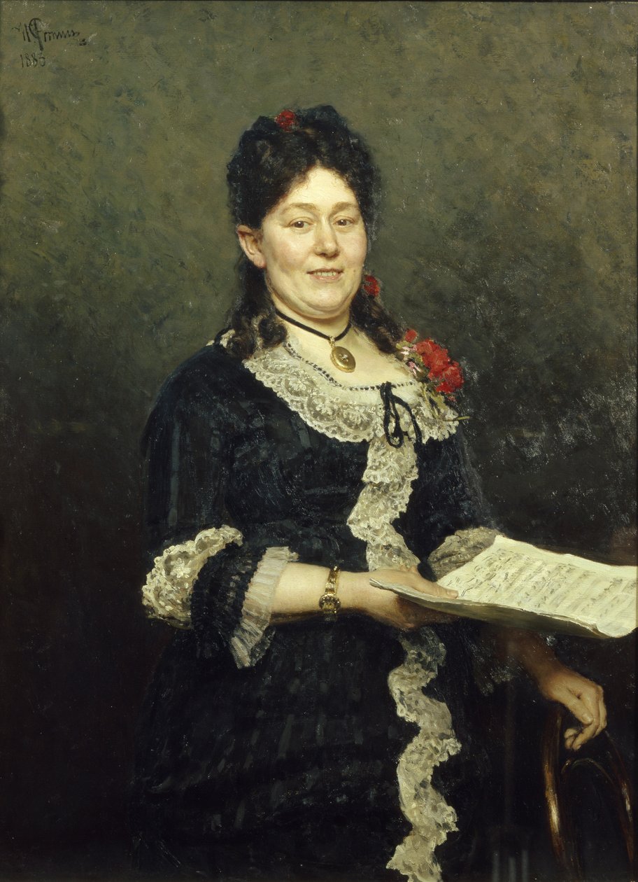 Porträtt av operasångerskan Alexandra Molas 1845-1929, 1883 av Ilya Efimovich Repin