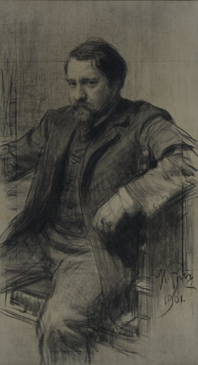 Porträtt av målaren Valentin Alexandrovich Serov 1865-1911, 1901 av Ilya Efimovich Repin
