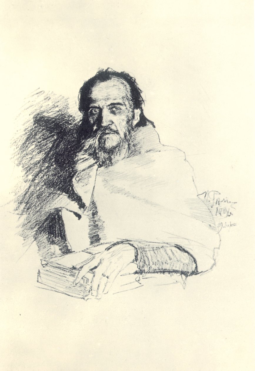 Porträtt av poeten Yakov Polonsky 1820-1898, 1896 av Ilya Efimovich Repin