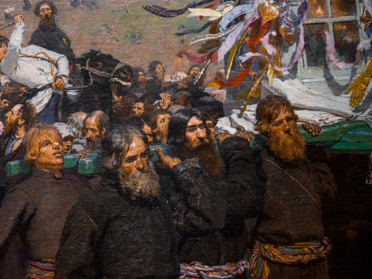 RELIGIÖS PROCESSION I KURSK-PROVINSEN (detalj) av Ilya Efimovich Repin
