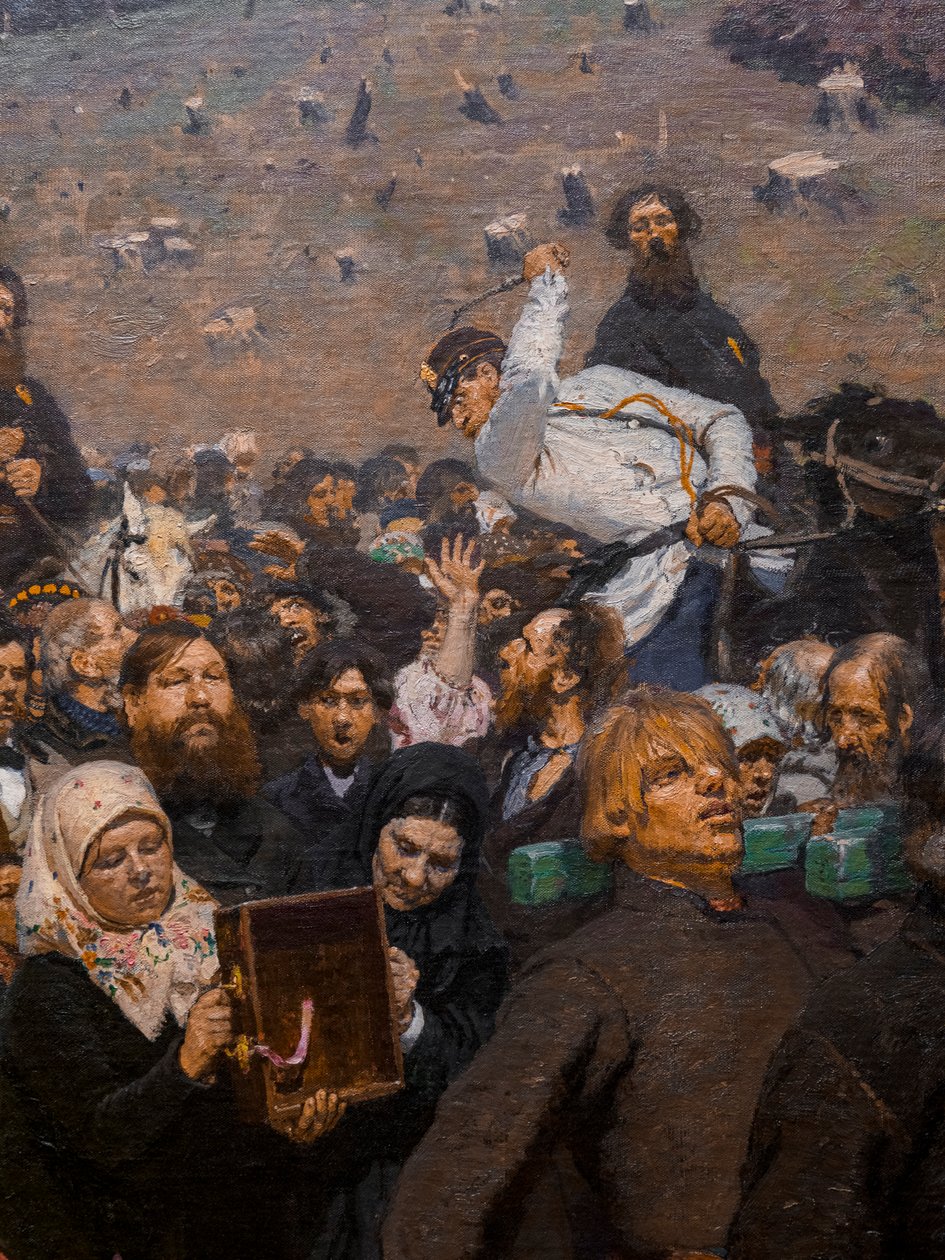 RELIGIÖS PROCESSION I KURSK-PROVINSEN (detalj) av Ilya Efimovich Repin