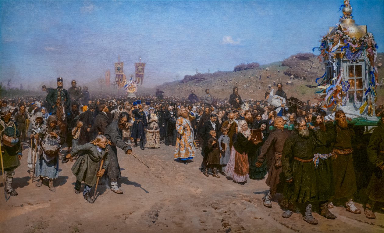 RELIGIÖS PROCESSION I KURSK-PROVINSEN av Ilya Efimovich Repin