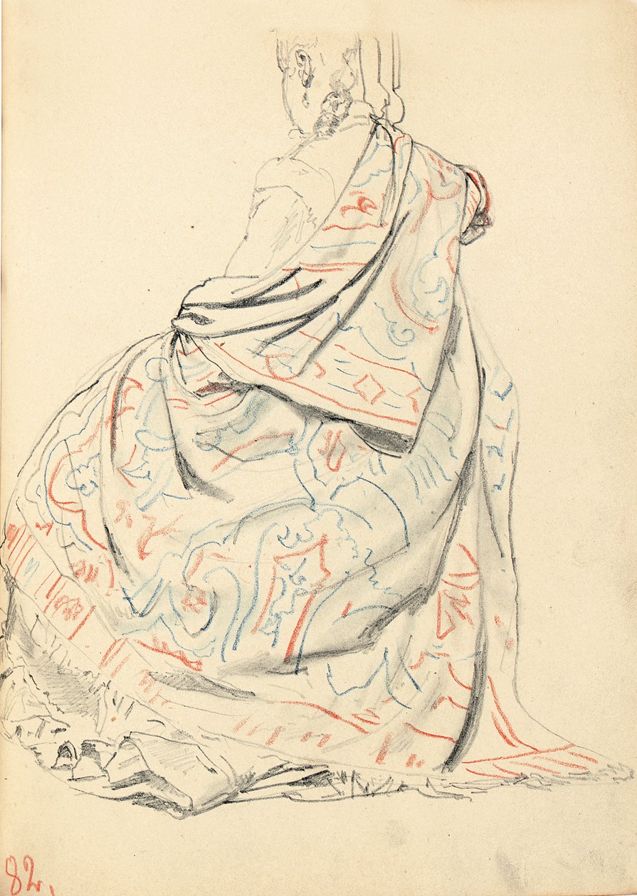 Studie för "A Parisian Cafe": A Seated Woman
