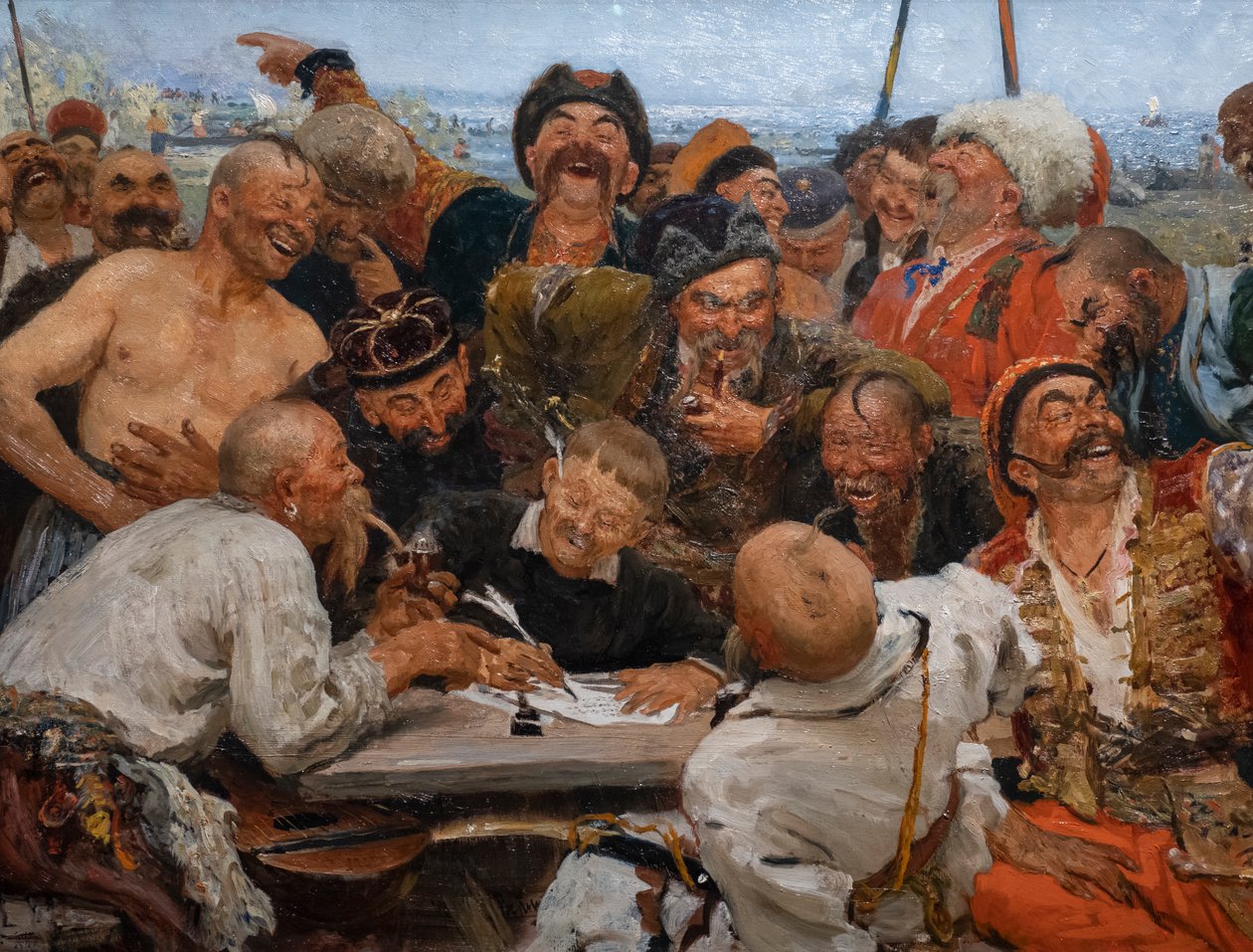 ZAPOROGUES KOSSACKAR SKRIVAR ETT BREV TILL SULTANEN AV TURKIET av Ilya Efimovich Repin