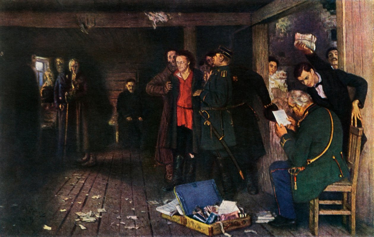 "Arresteringen av en propagandist", 1880-1889, 1965. av Ilya Efimovich Repin