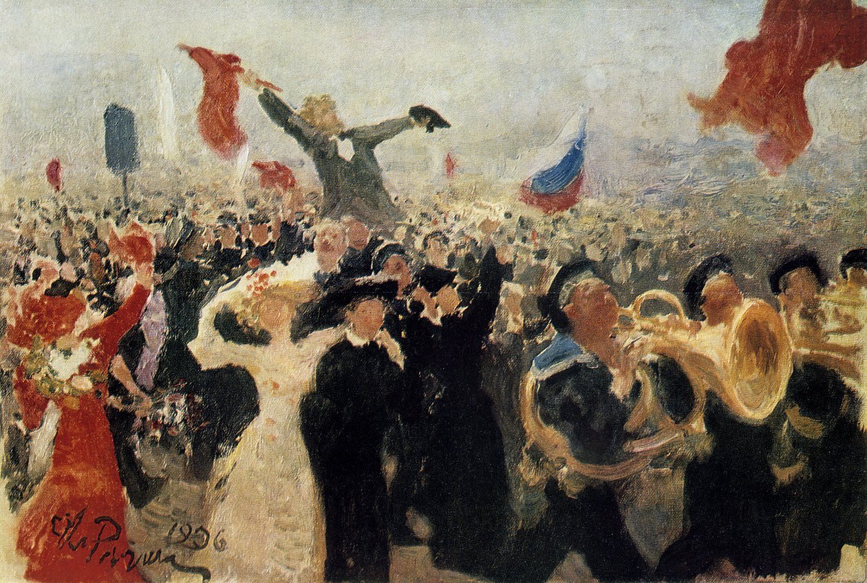 Demonstrationen den 17 oktober 1905, 1906 av Ilya Efimovich Repin
