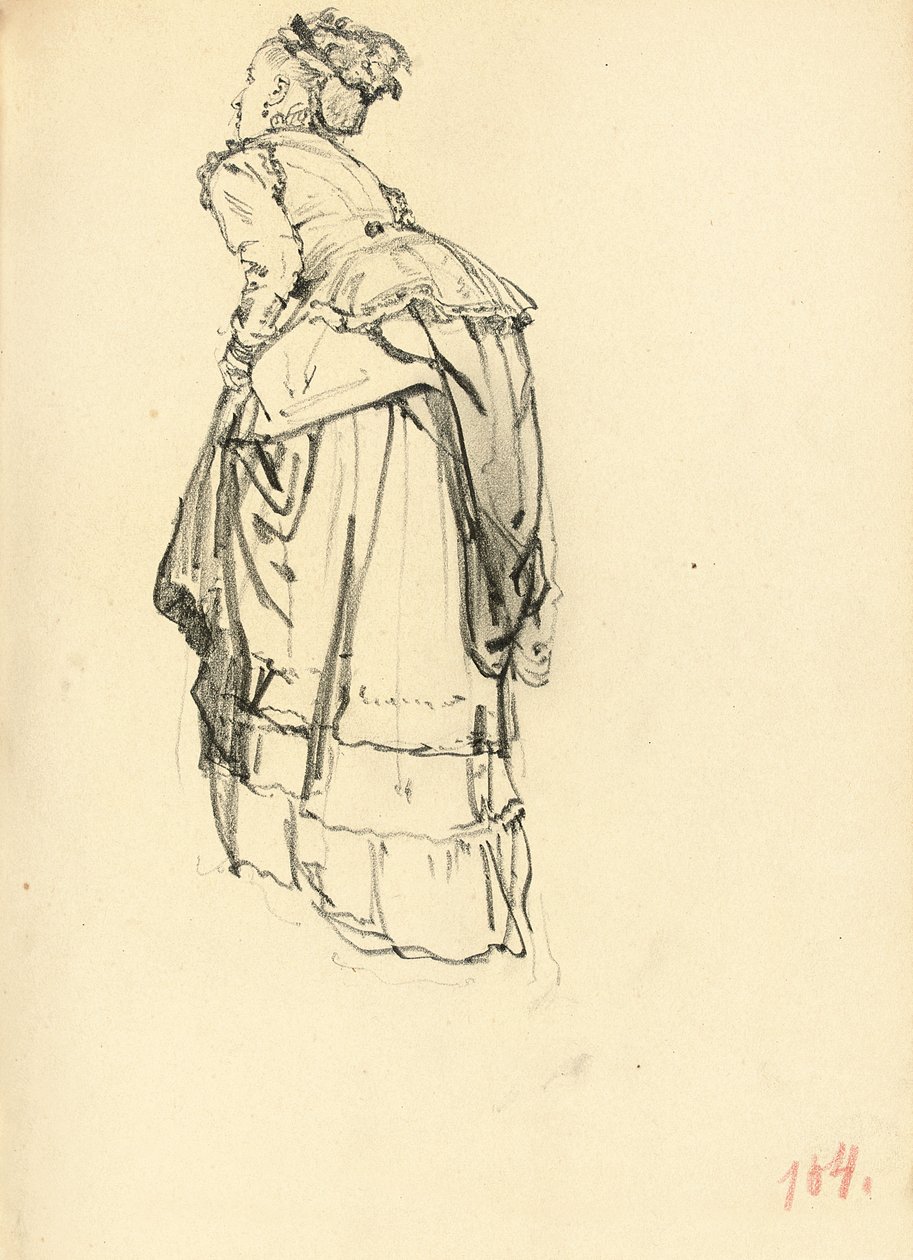 Kvinna i klänning bakifrån, ca. 1872-1875 av Ilya Efimovich Repin