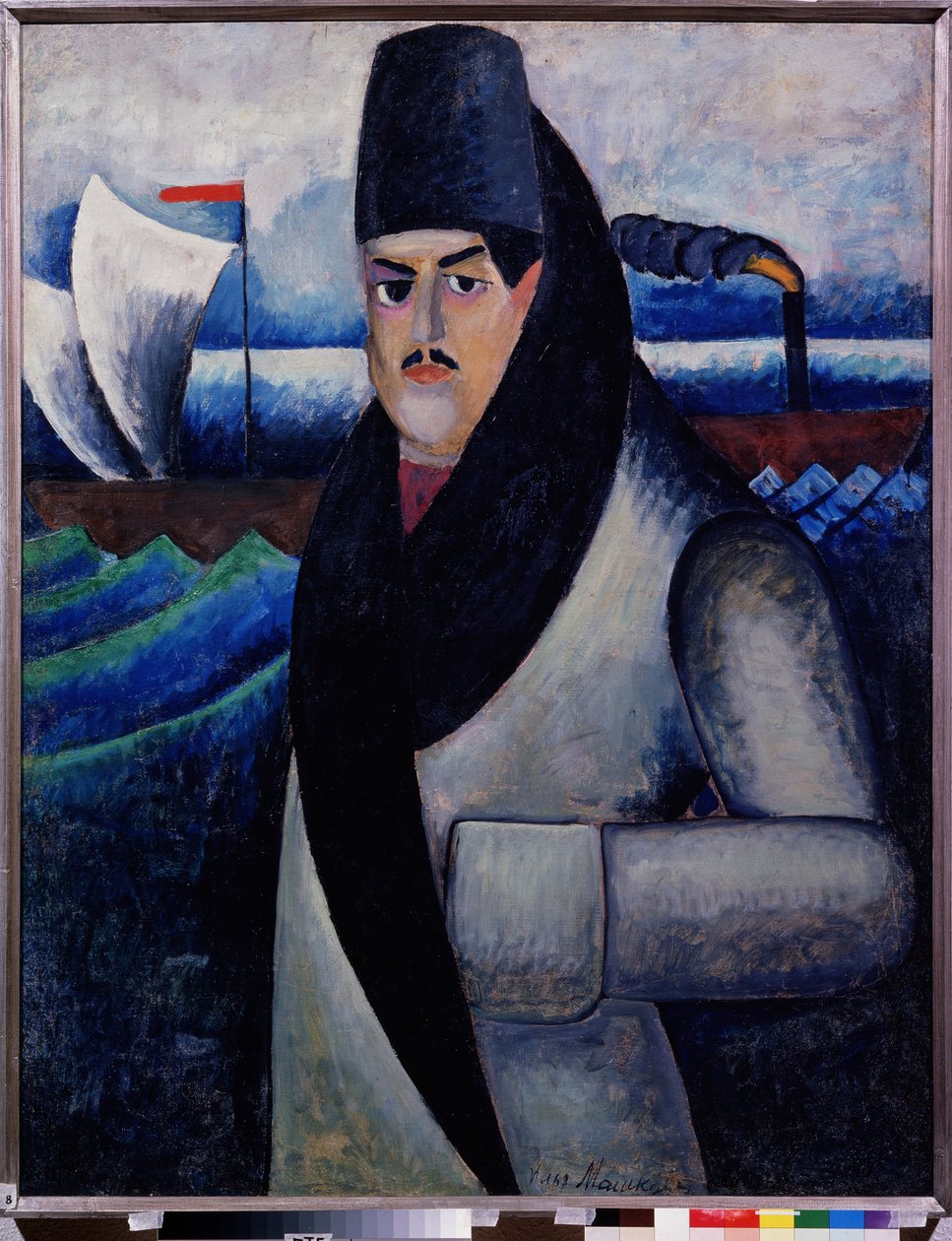 Självporträtt. Peinture de Ilya Ivanovich Mashkov (Ilya Machkov, Matchkov) (1881-1944), huile sir toile av Ilya Ivanovich Mashkov