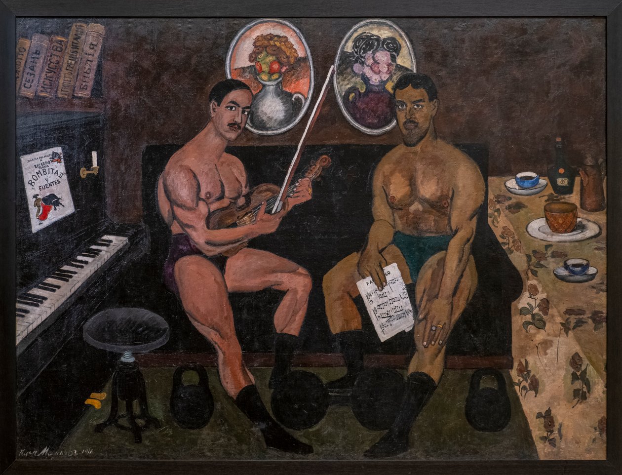 Självporträtt och porträtt av Pyotr Konchalovsky av Ilya Ivanovich Mashkov