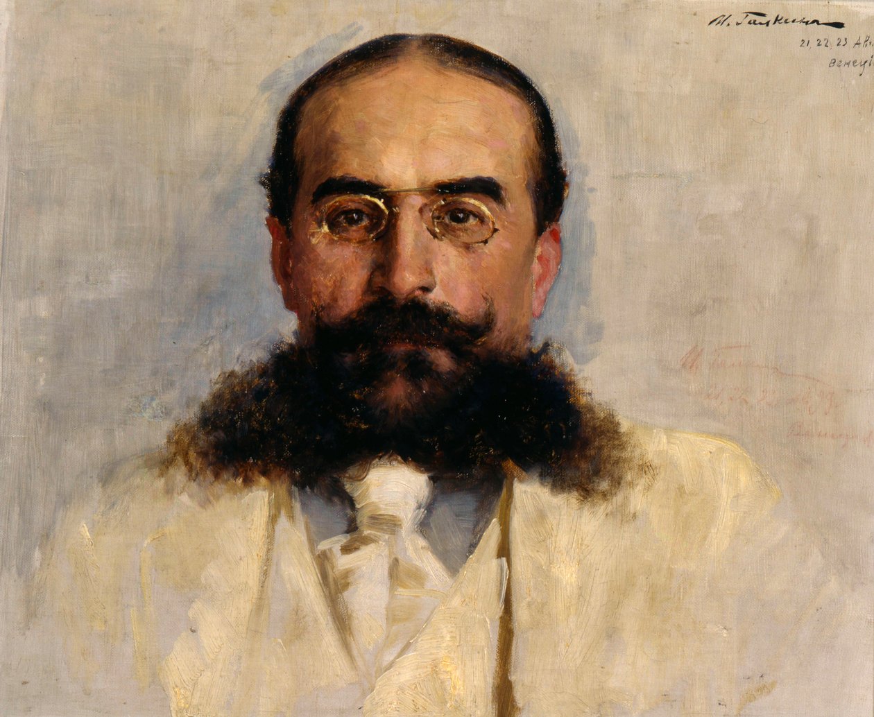Porträtt av Vladimir I. Nemirovich-Danchenko 1858-1943, 1899. av Ilya Savvich Galkin