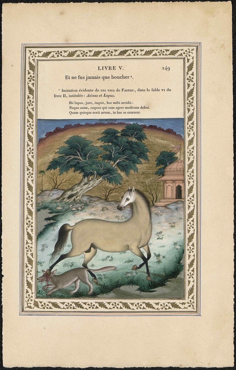 Hästen och vargen Hästen och vargen, 1837-1839. av Imam Bakhsh Lahori