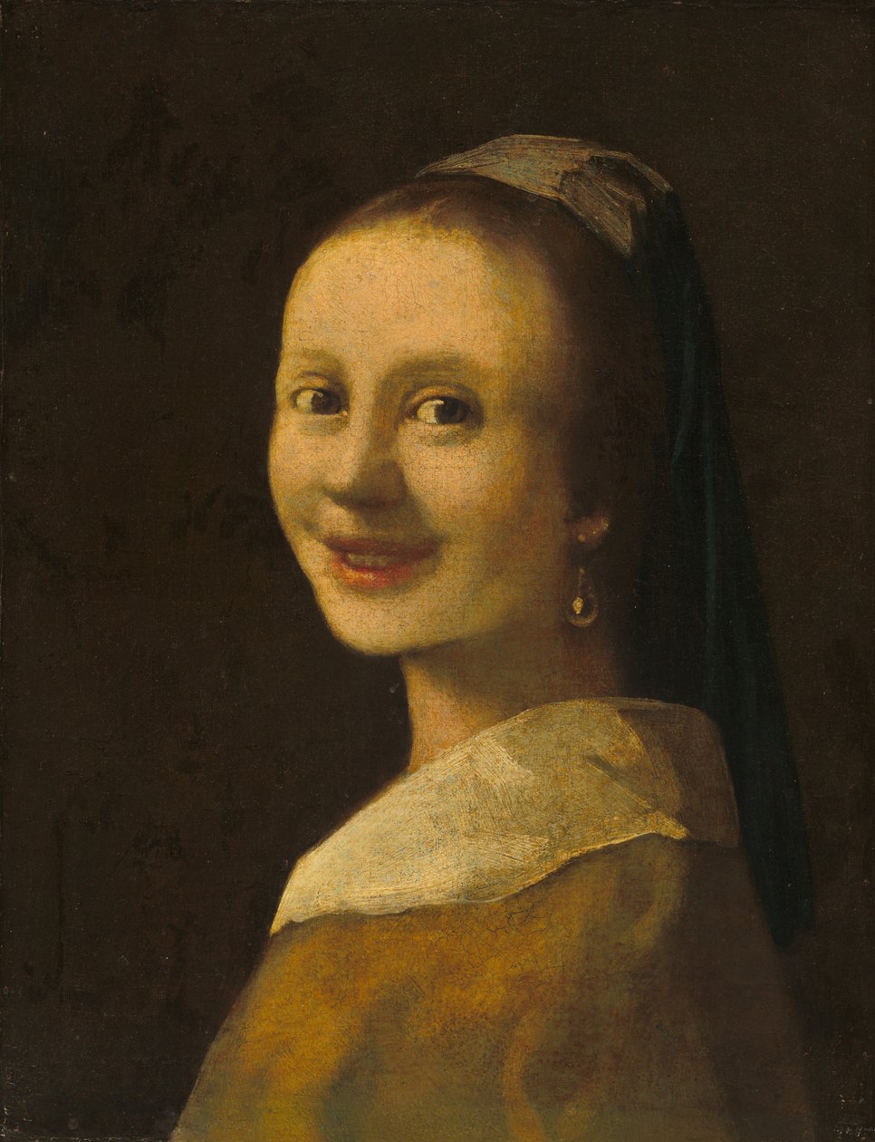Den leende flickan av Imitator of Johannes Vermeer