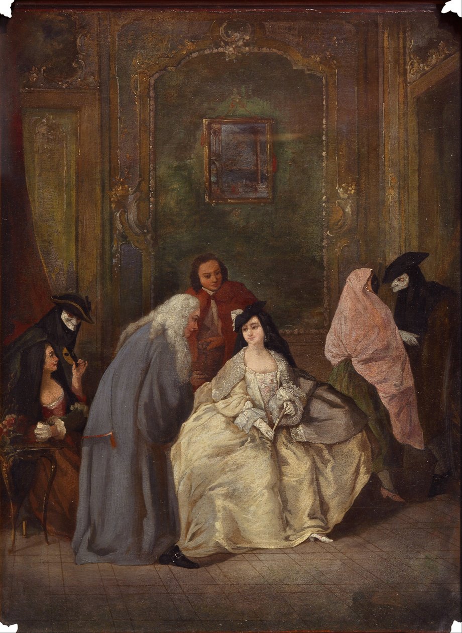 Åklagarens och hans hustrus möte av Imitator of Pietro Longhi