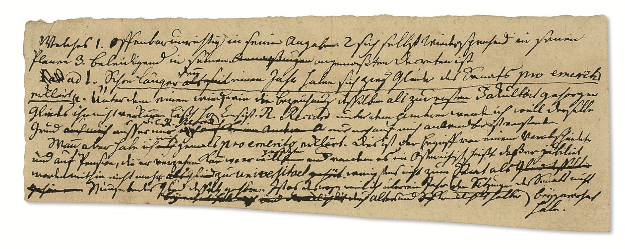 Autografiskt manuskript, på tyska, anteckningar om filosofi och universitetet i Königsberg (penna  bläck på papper) av Immanuel Kant