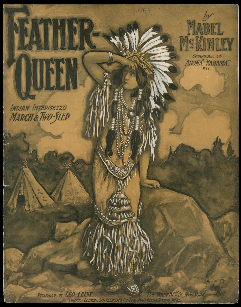 Feather- Queen, ca 1770-1959 (tryck) av Inc. Leo Feist