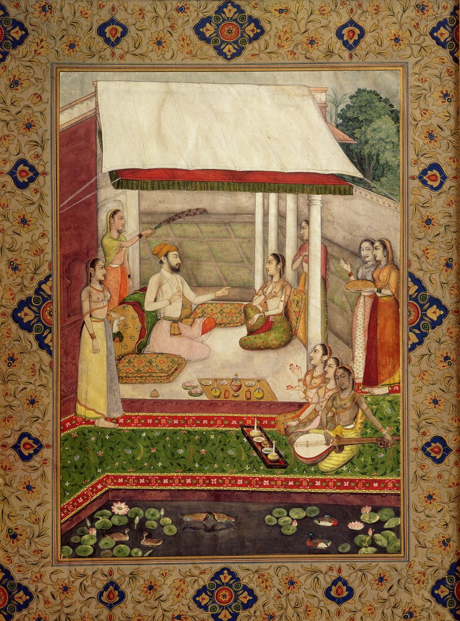 En prins och en prinsessa som lyssnar på musik av Indian School