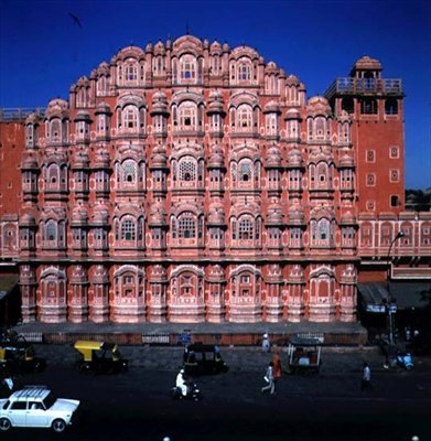 Hawa Mahal (Vindarnas palats) byggd 1799 (se även 208425 & 208426) av Indian School