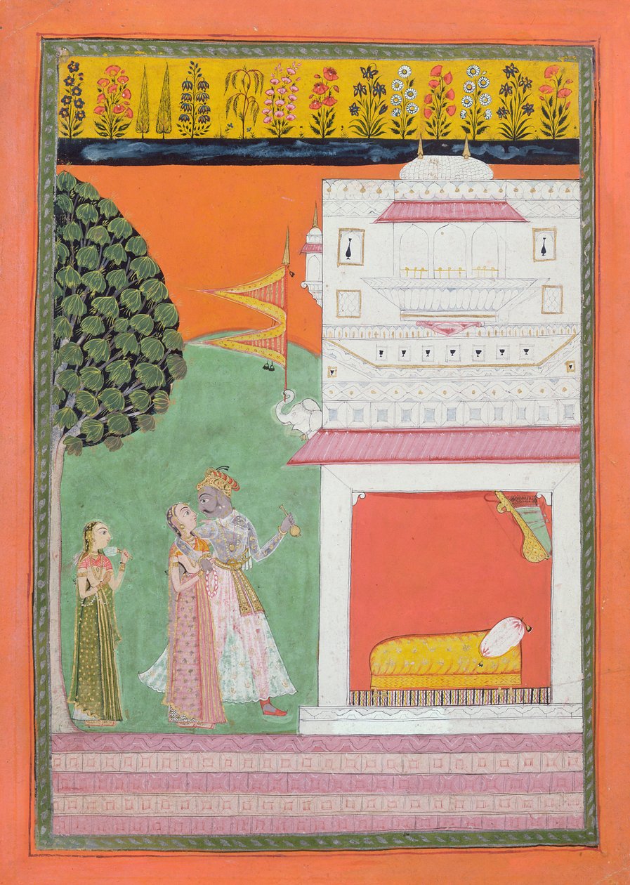 O tagata alolofa ua latalata atu i se potu moe, Malwa, c.1680 swed av Indian School