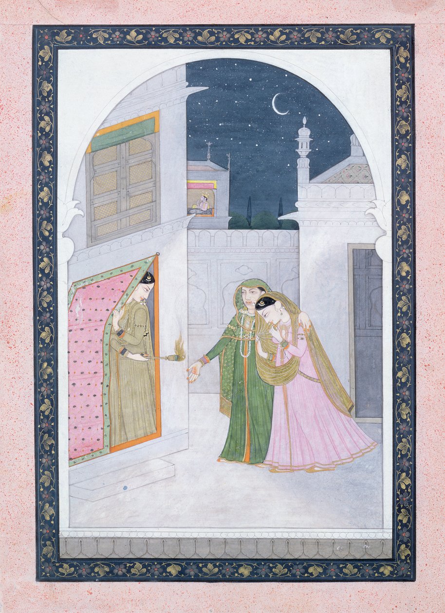 Den timida bruden, Kangra, ca 1820 av Indian School