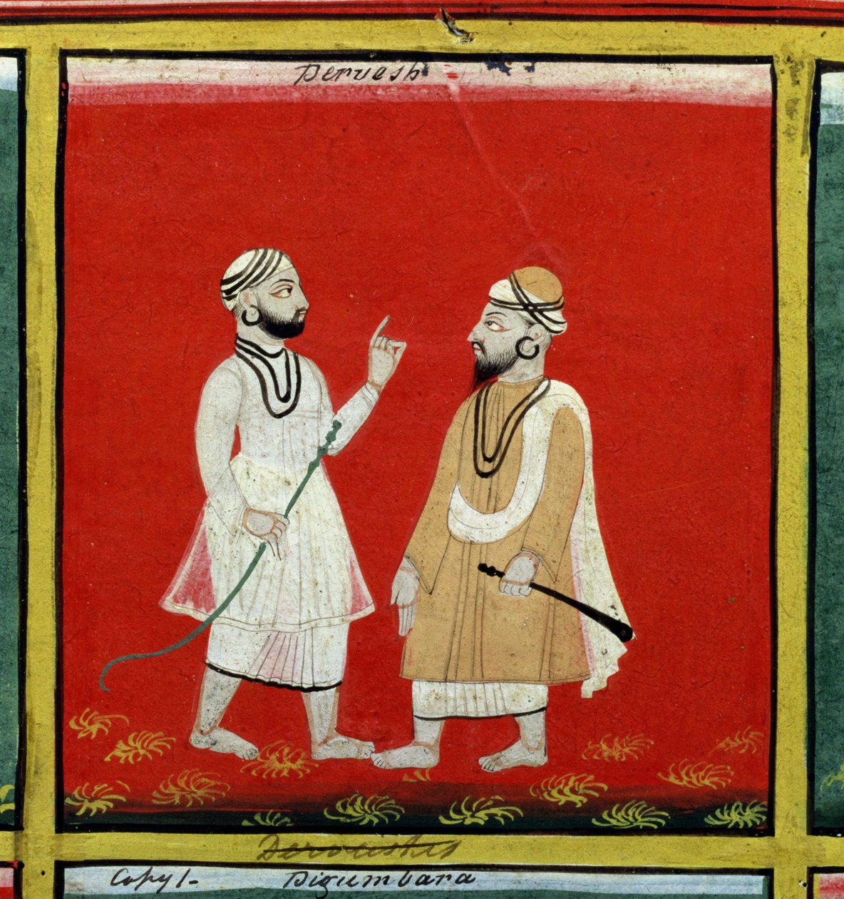Två dervischer, Religious Mendicants, Udaipur, c.1810-20 av Indian School