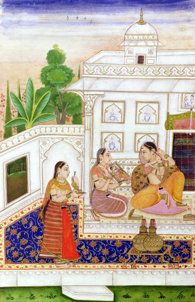 Vilaval Ragini: Fafine i lona Toilet, mai se Ragamala, mai Bikaner, Rajasthan swed av Indian School