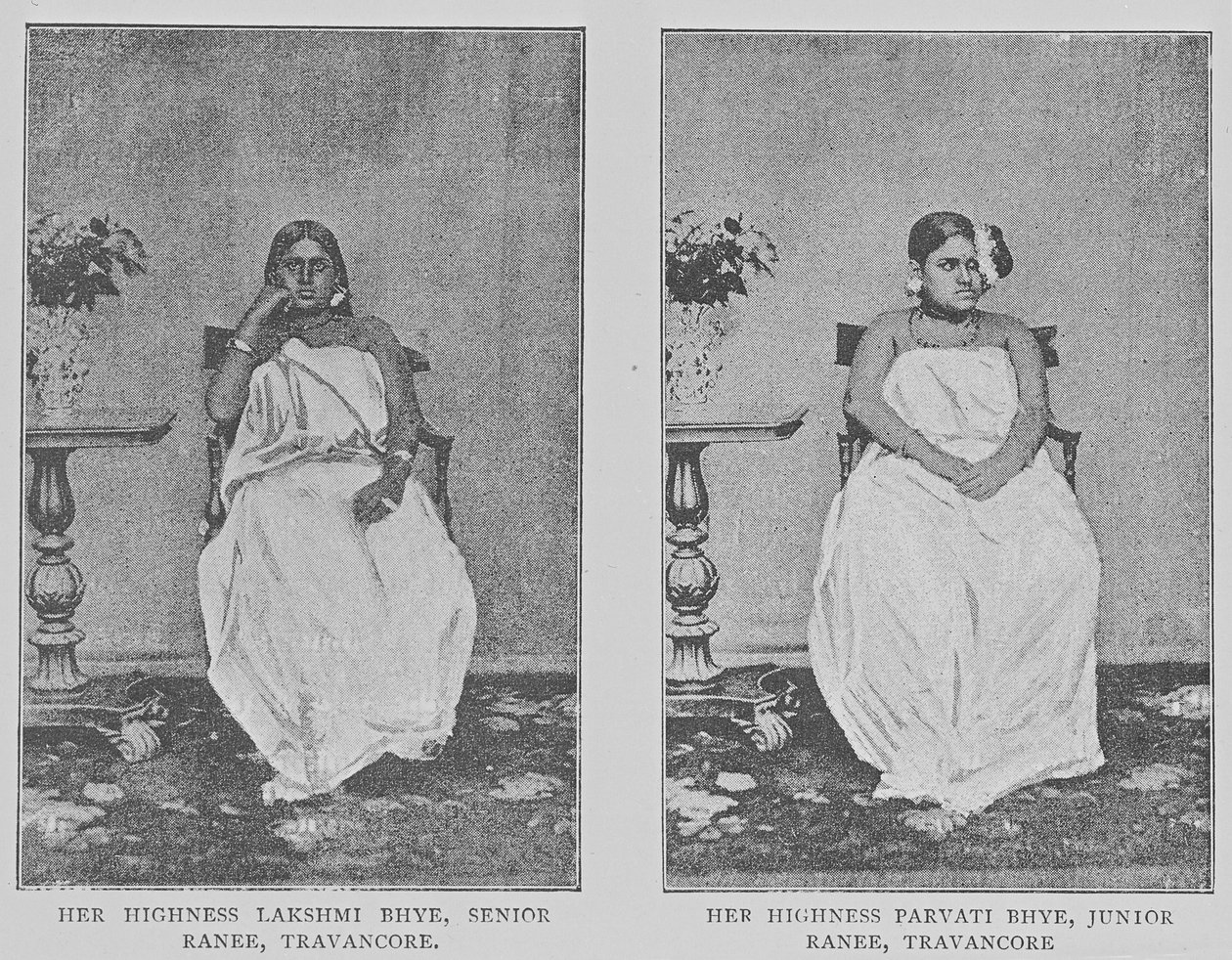 Två Ranis från Travancore av Indian photographer