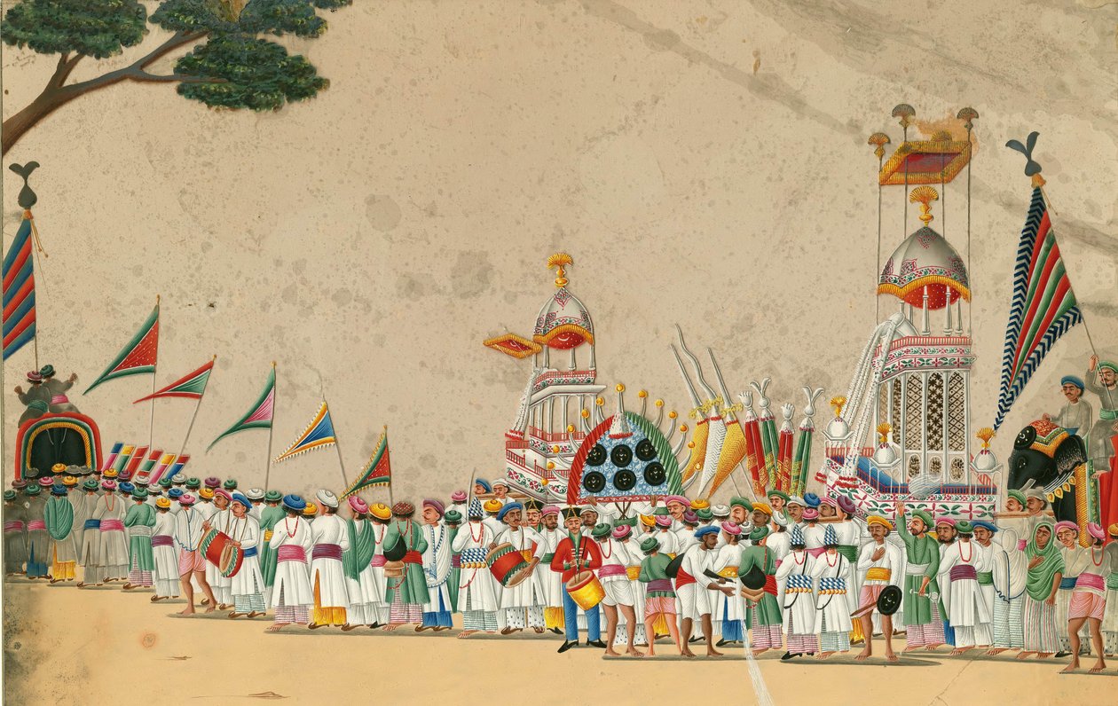 Festivalprocession, ca. 1800 av Indian Art