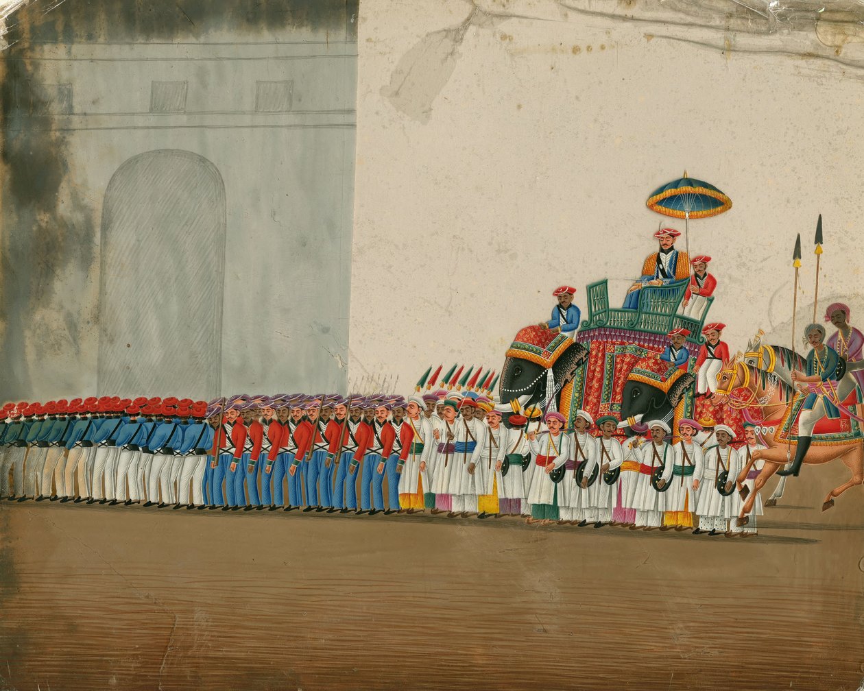 Sultan rider på en elefant, ca. 1800 av Indian Art