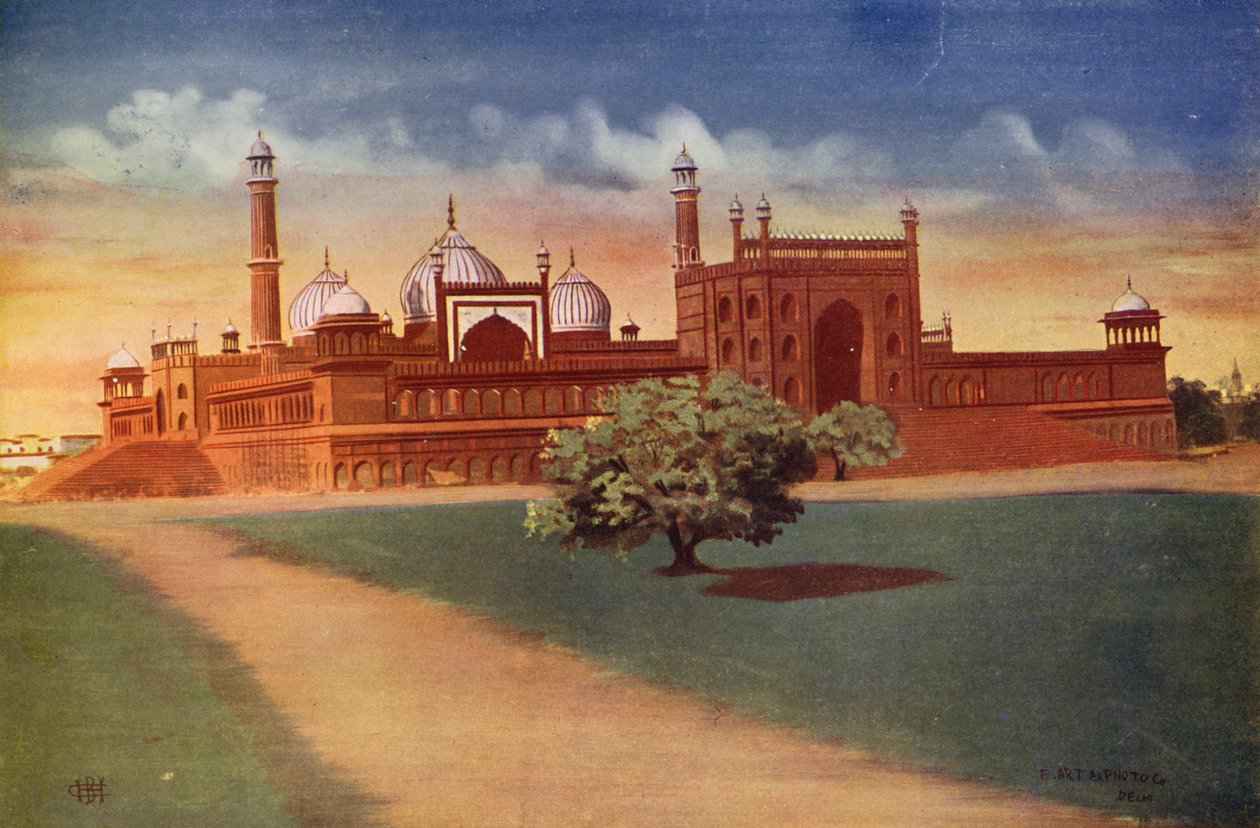 Jama Musjid, Delhi (färgfoto) av Indian photographer