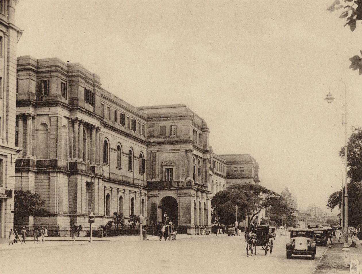 Indian Museum och Chowringhee Road mot söder (svartvitt foto) av Indian photographer