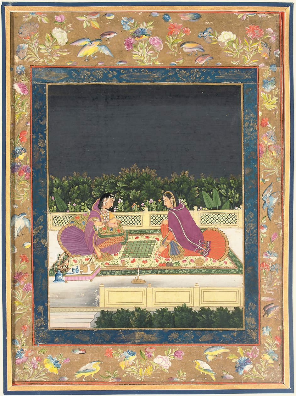 Ett schackspel, Mughal India, andra hälften av 1700-talet av Indian School