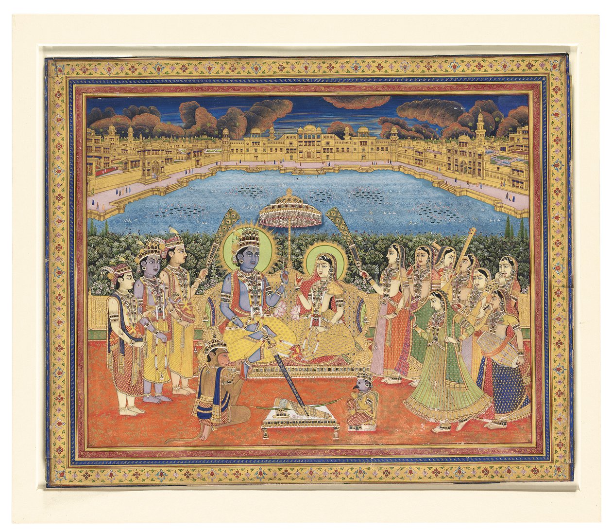 En målning av Rama och Sita, Indien, Jaipur, c.1800 av Indian School