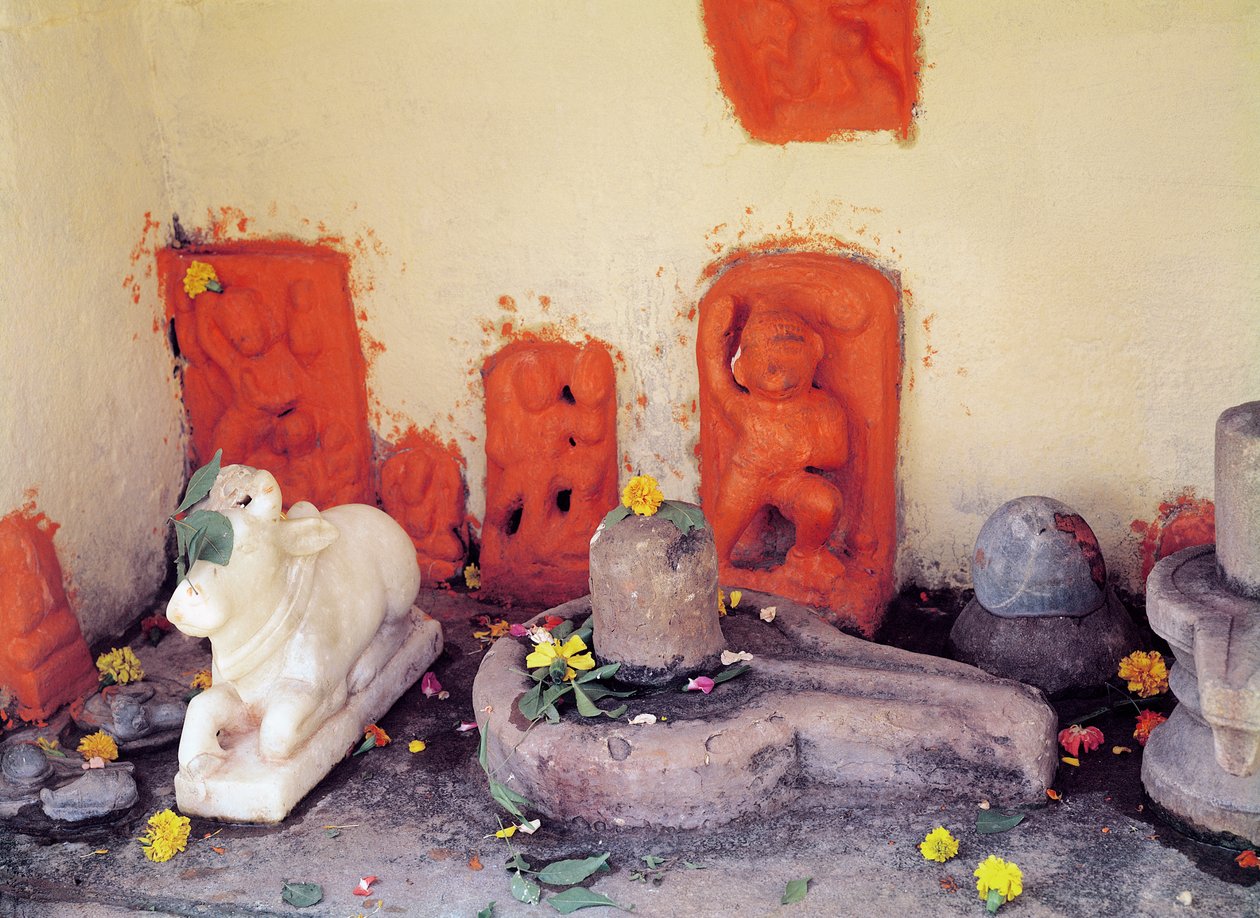 En helgedom av ett kapell på Ganges av Indian School