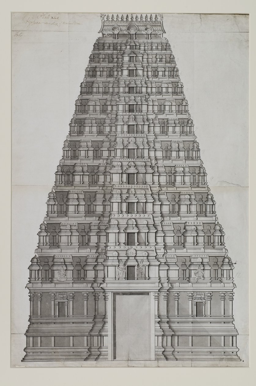 En gopuram i tolv våningar av Indian School