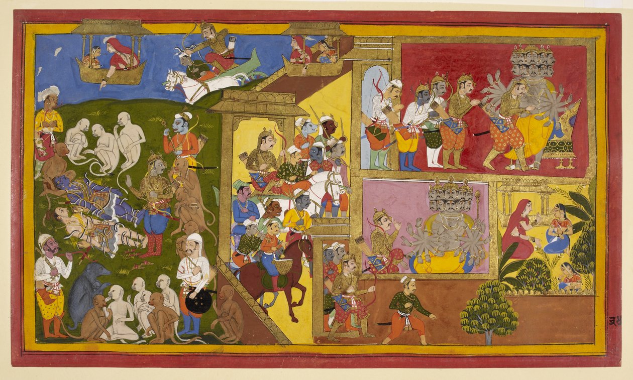Add.15297(1), f.34 Sahibdin och verkstad, Rama och Lakshmana Bound, från 