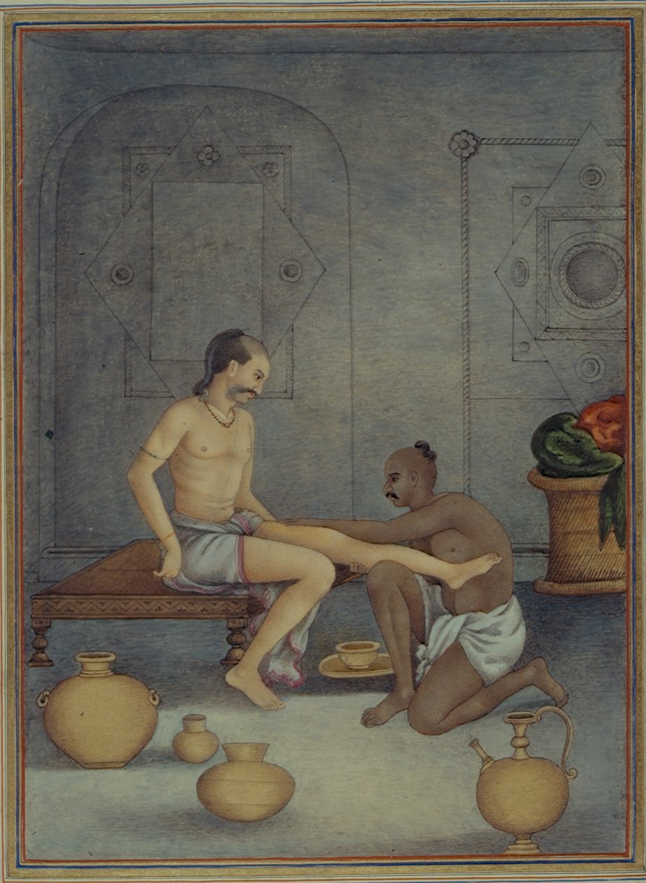 Lägg till 27255 fol.208v A Man with his Ghulam Servant, från 