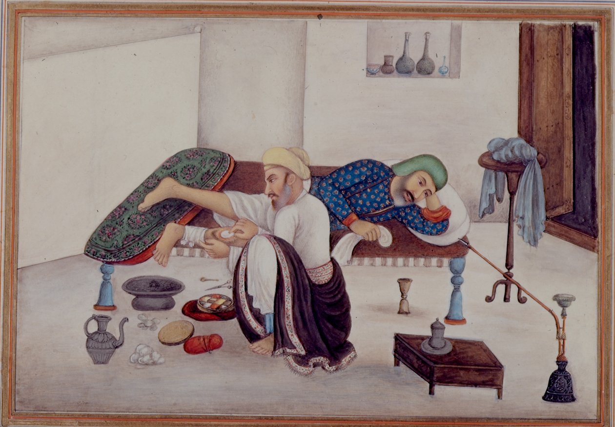 Lägg till 27255 fol.219v A Surgeon with a Patient, från 
