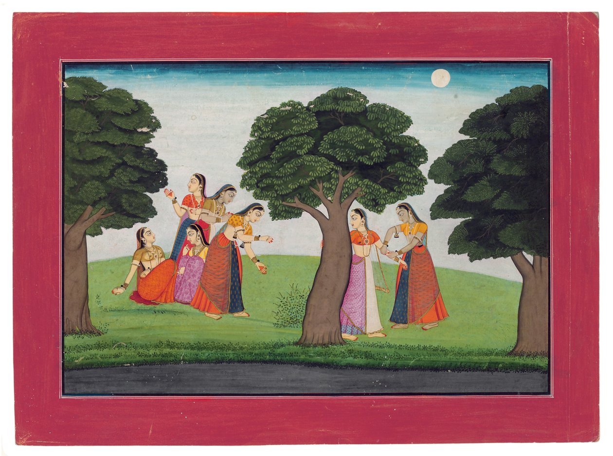 Efter Krishna Vanishes, ca 1760-65 (ogenomskinlig wc & guld på papper) av Indian School