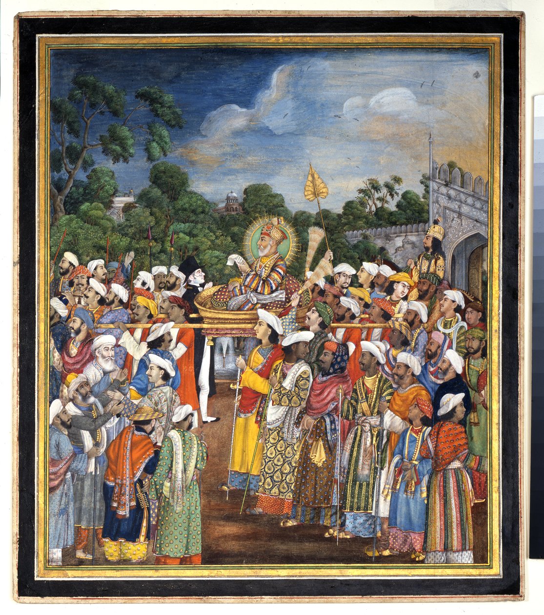 Akbar Shah II tar emot den brittiska invånaren, ca 1810 av Indian School